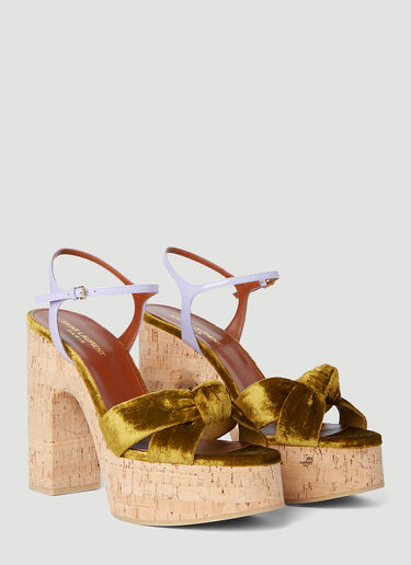 Saint Laurent Bianca St Heaven Platform Heels Gold sla0251180