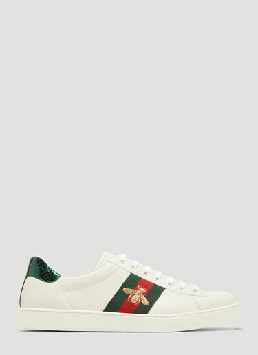 Gucci Ace Bee Embroidered Sneakers White guc0129025