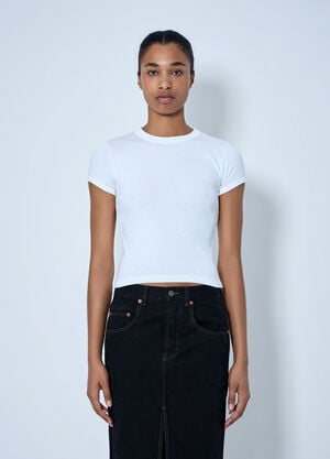 Saint Laurent Cotton Jersey T-Shirt White sla0264041