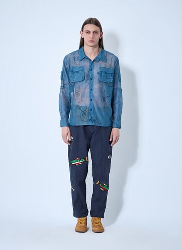 Brain Dead x SOUTH2 WEST8 Mesh Fishing Shirt Blue brw0160002