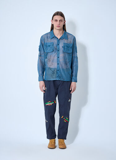 Mesh Fishing Shirt Brain Dead x SOUTH2 WEST8 Mesh Fishing Shirt Blue brw0160002