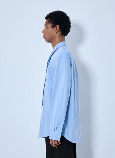 Dries Van Noten Cilian Classic Cotton Shirt with Tie Blue dvn0165005