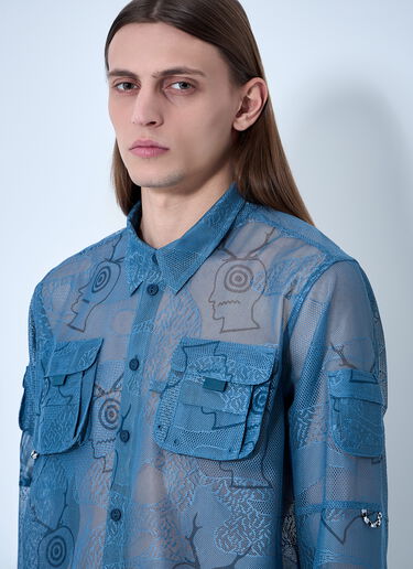 Mesh Fishing Shirt Brain Dead x SOUTH2 WEST8 Mesh Fishing Shirt Blue brw0160002
