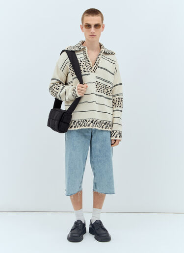 Bottega Veneta 대조적인 패턴 니트 스웨터  크림 bov0157008