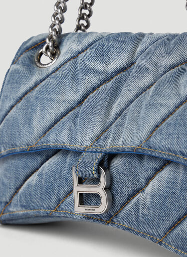 Balenciaga 牛仔 Crush 绗缝单肩包 浅蓝色 bal0252095