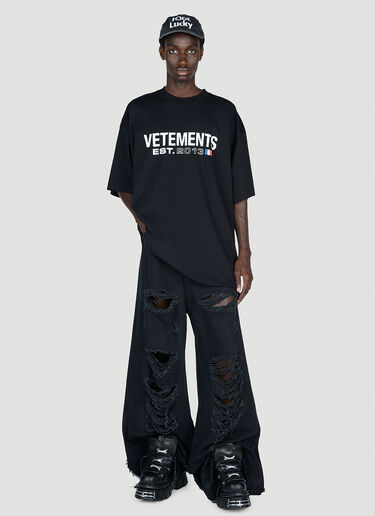 Vetements Destroyed Baggy Jeans Black vet0154006