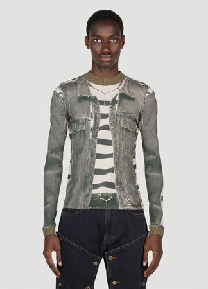Y/Project x Jean Paul Gaultier Trompe L'Oeil Jacket Top Khaki ypg0152005