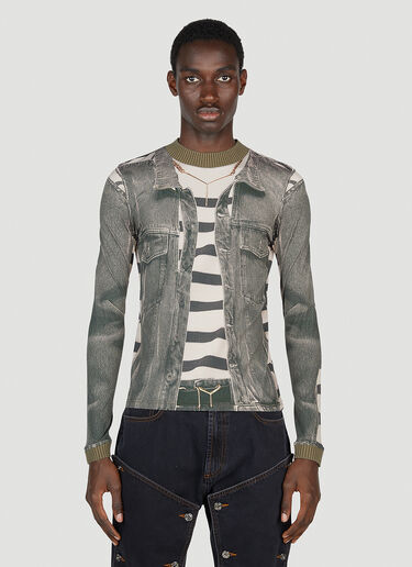 Y/Project x Jean Paul Gaultier Trompe L'Oeil Jacket Top Khaki ypg0152005