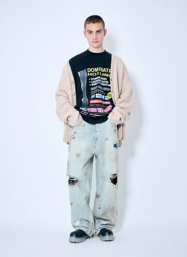 Vetements クラシックパールボタンカーディガン ベージュ vet0160007
