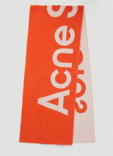 Acne Studios Logo Jacquard Scarf Orange acn0150076