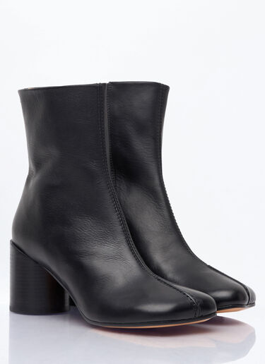 MM6 Maison Margiela Stitch-Out Leather Ankle Boots Black mmm0257011