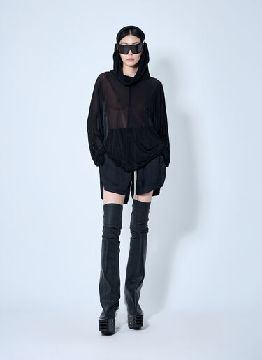 Rick Owens 连帽长袍上衣  黑色 ric0260009
