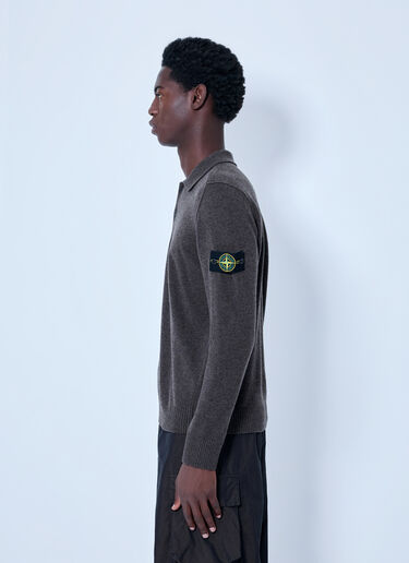 LN-CC® - Stone Island: Long Sleeve Polo - Brown Stone Island Long Sleeve Polo Brown sto0165011