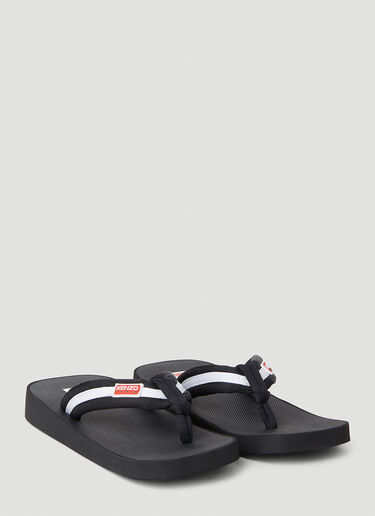 Kenzo Logo Patch Flip Flops Black knz0252049