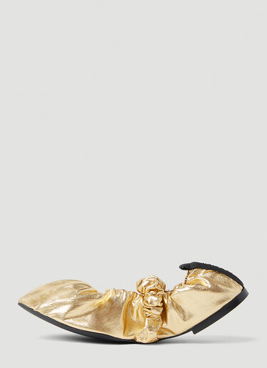 GANNI Scrunchie Ballerina Flats Gold gan0253021