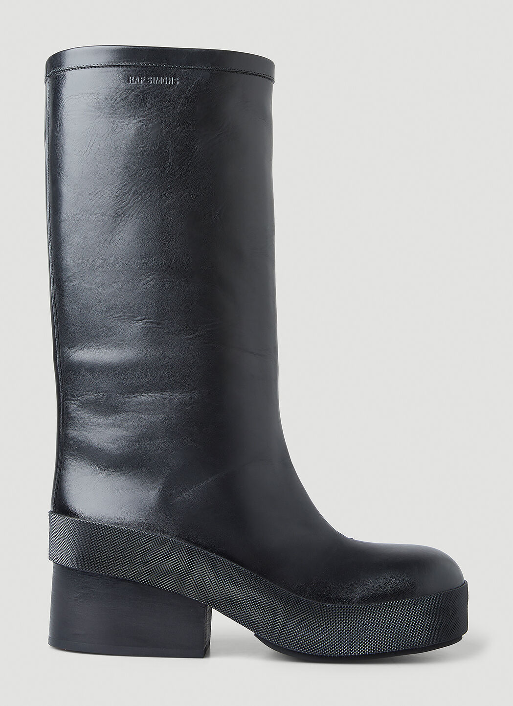 Raf Simons Men s Block Heel Boots in Black LN CC