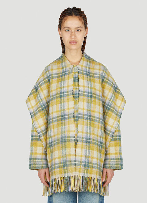 Isabel Marant Étoile ファティ チェックスカーフコート クリーム ibe0251003