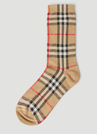 Burberry Vintage Check Intarsia Socks Beige bur0349006