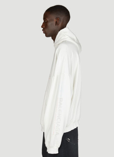 Balenciaga Surfer Round Hooded Sweatshirt White bal0155020
