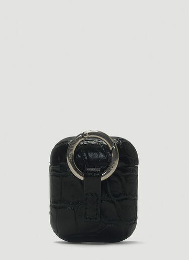Saint Laurent Embossed Leather AirPods Case Black sla0143044