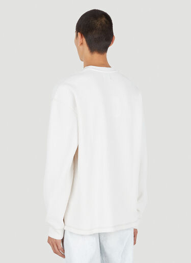 Guess USA Crewneck Thermal Long Sleeve T-Shirt White gue0150016