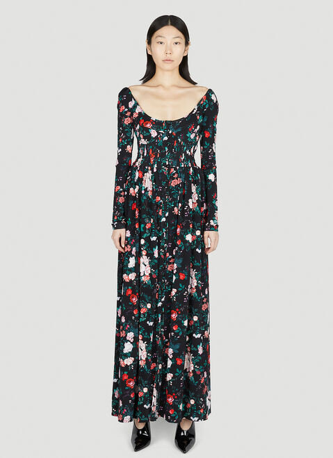 GANNI Floral Dress Black gan0251023