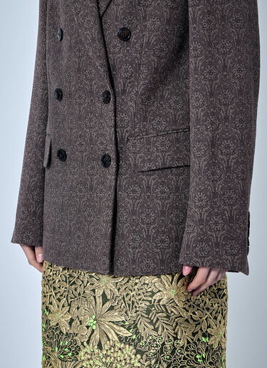 Dries Van Noten Double-Breasted Patterned Blazer Brown dvn0266005