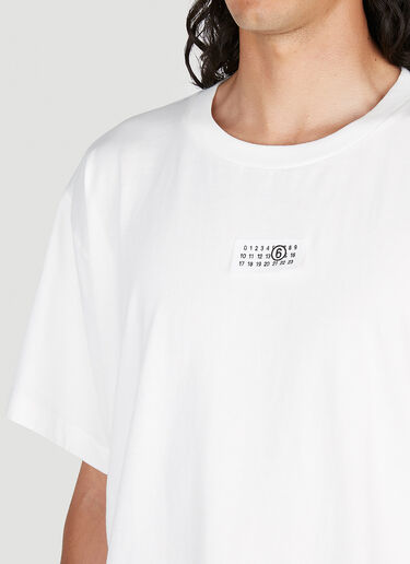 MM6 Maison Margiela 数字ロゴ オーバーサイズTシャツ ホワイト mmm0153006