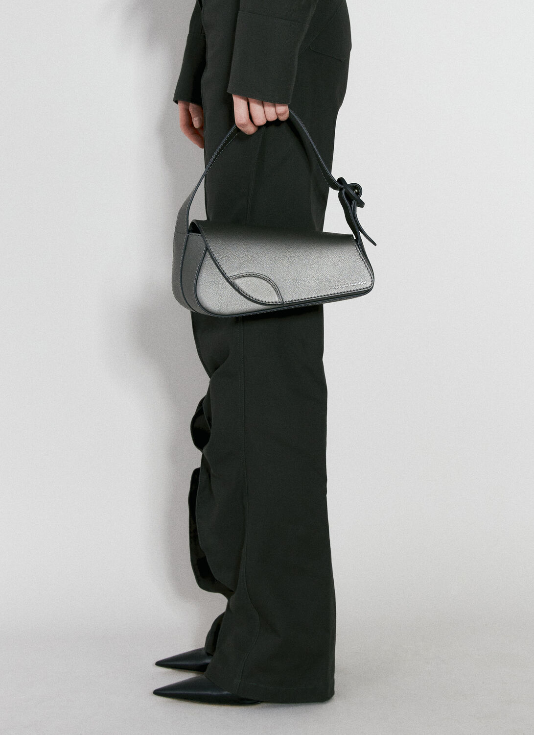 Shop Kiko Kostadinov Trivia Shoulder Bag In Grey
