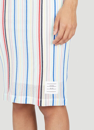 Thom Browne Striped Midi Skirt White thb0252010