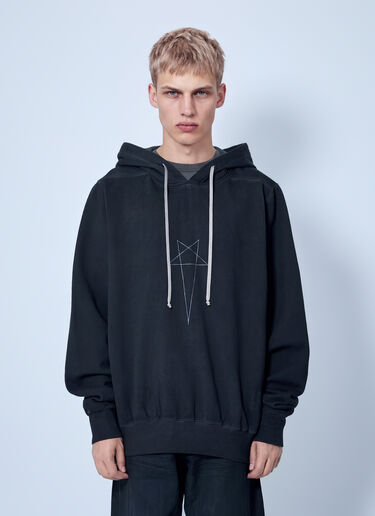 LN-CC® - Rick Owens DRKSHDW: Oversized Hoodie - Black Rick Owens DRKSHDW Oversized Hoodie Black drk0166013