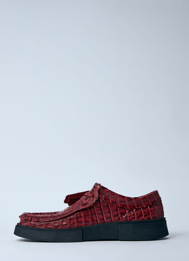 Martine Rose x Clarks Torview Lace-Up Shoes Burgundy mrc0260006
