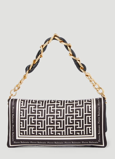 Balmain 1945 Soft Monogram Scarf Cluch Bag Black bln0253027
