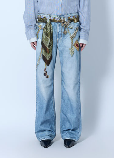 LN-CC® - Acne Studios: Trompe-l'œil Jewellery Jeans - Light Blue Acne Studios Trompe-l'œil Jewellery Jeans Light Blue acn0265084