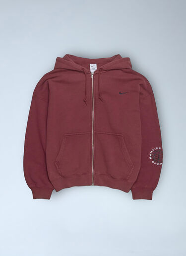 Nike x Martine Rose Logo Motif Hooded Zip-Up Sweatshirt Red nik0362112