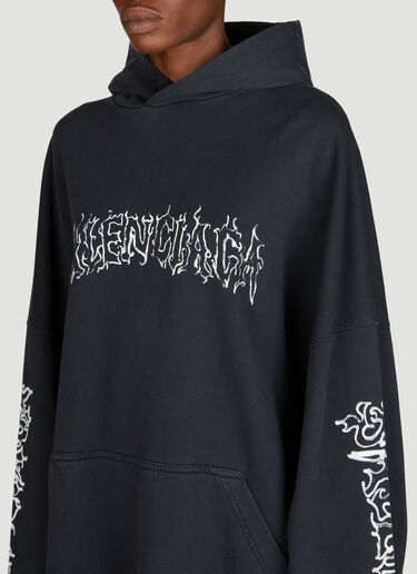 Balenciaga Darkwave Large Fit Hooded Sweatshirt Black bal0355007