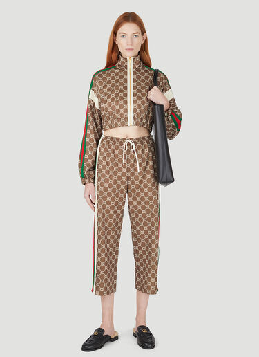 Gucci インターロッキング G クロップド [トラック] パンツ ブラウン guc0247024