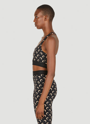 Marine Serre All Over Moon Cropped Top Black mrs0252029