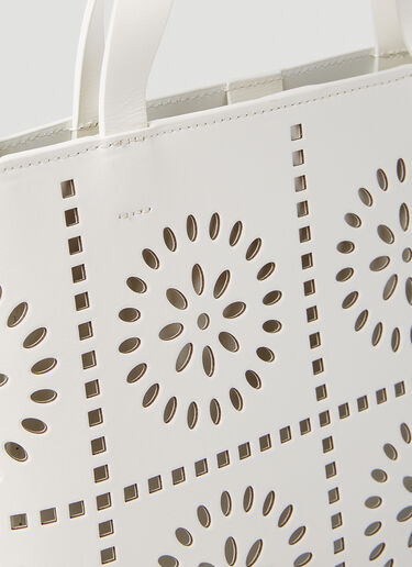 GANNI Banner Medium Tote Bag White gan0253034