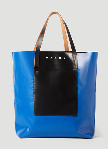 Marni Tribeca Shopping Tote Bag Blue mni0153029