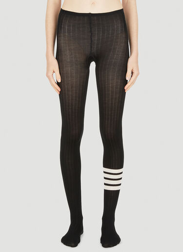 Opaque Ribbed Tights Thom Browne Opaque Ribbed Tights Black thb0248005
