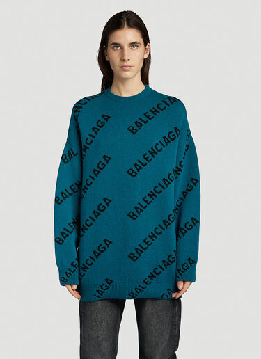Balenciaga Logo Sweater Blue bal0246075
