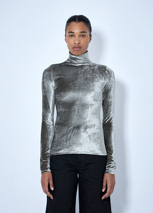 Lemaire Fitted High Neck Top Silver lem0266011