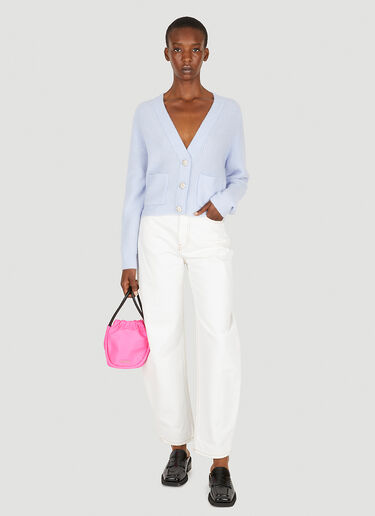 GANNI Ribbed Cardigan Light Blue gan0251094