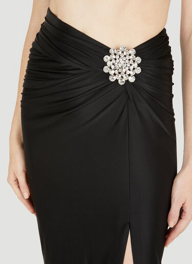 Rabanne Embellished Draped Skirt Black pac0251005