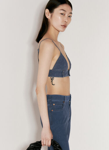 Alexander Wang Trompe L'oeil Denim Bra Top Blue awg0256003