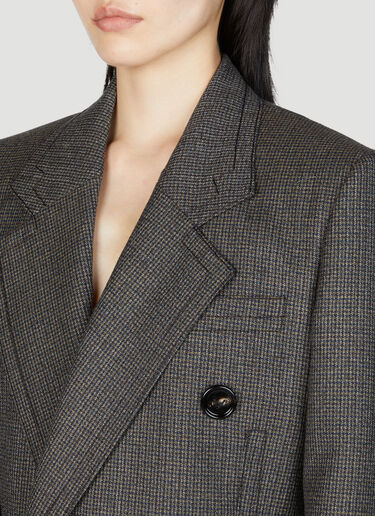 Bottega Veneta Houdstooth Wool Blazer Grey bov0255026