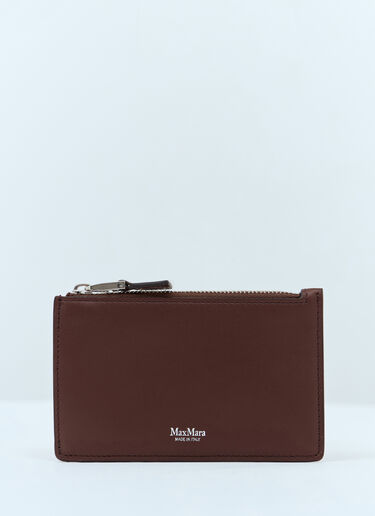 Max Mara Logo Embossed Cardholder Brown max0257051