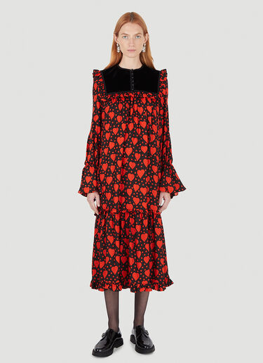 Saint Laurent Heart Print Dress Black sla0245048