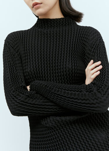 Issey Miyake Spongy BK/WT-28 Long-Sleeve Top Black ism0255005